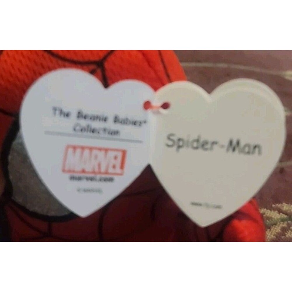 Ty Beanie Babies Spiderman, Glitter Eyes, 6 Inch Iconic Collectible Plush, NWT - Picture 2 of 2
